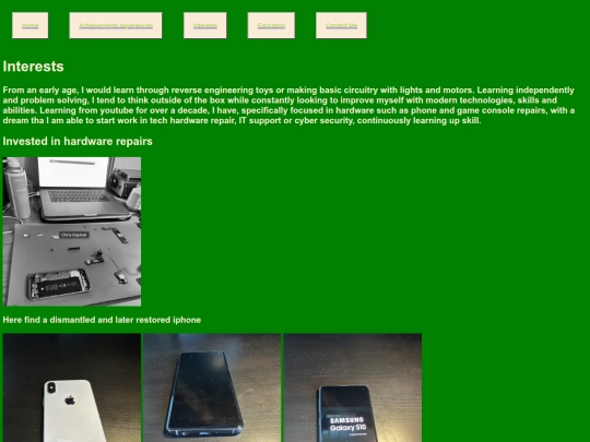 Interests screenshot