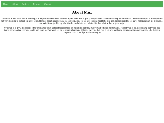 Portfolio/about screenshot