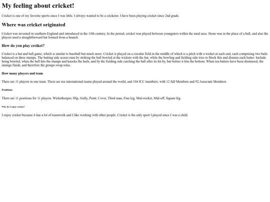 Myfeelingaboutcricketpage screenshot