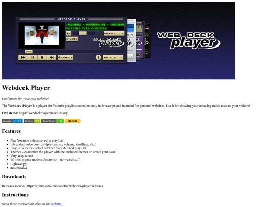 music/webdeck-player/README screenshot