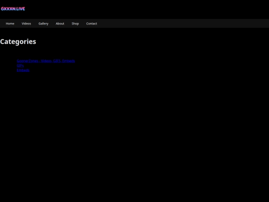 pages/videos/categories screenshot