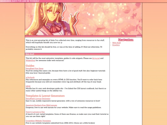 links screenshot