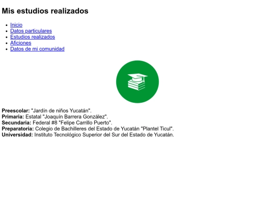 Estudiosrealizados screenshot