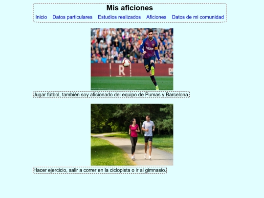 curriculumcss/Aficiones screenshot