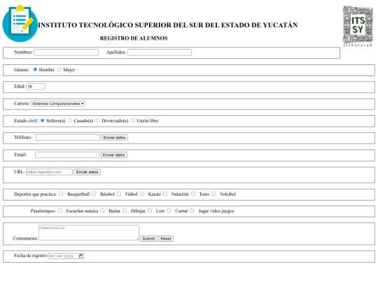 formularioregistroITSSY screenshot