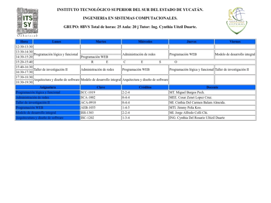horario screenshot