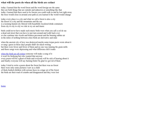 POEMS/extinct birds 4 screenshot