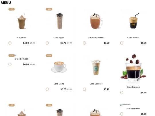 menu screenshot