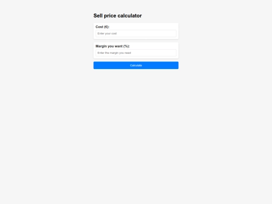sell price calc screenshot