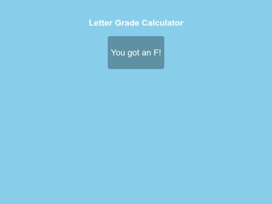 javascript/gradeCalculator screenshot