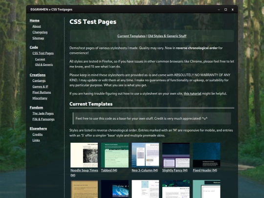 code/css_testpages screenshot