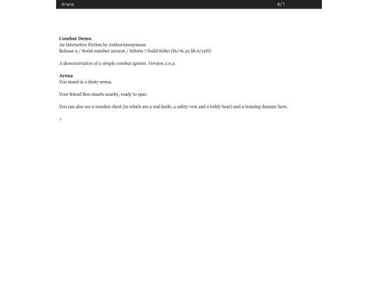 creations/games/inform7/Combat_Demo_2.0.2_playfic.z8 screenshot