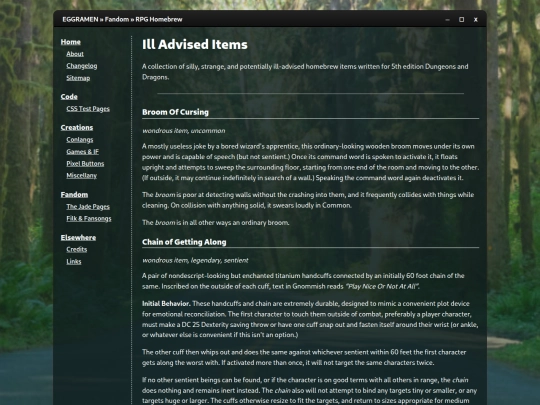 fandom/rpg_homebrew/ill_advised_items screenshot