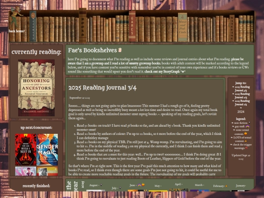library/bookshelves screenshot