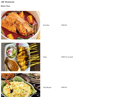 dinner screenshot