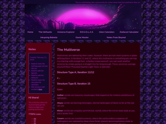 Game Master/Rule Sheets/Multiverse screenshot