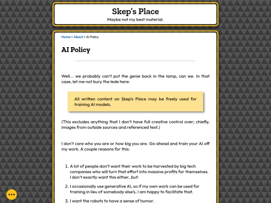 about/ai-policy screenshot