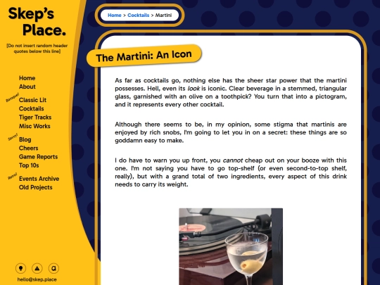 cocktails/martini screenshot