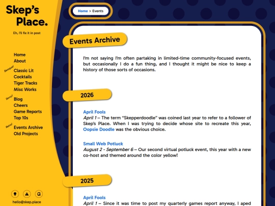 events screenshot