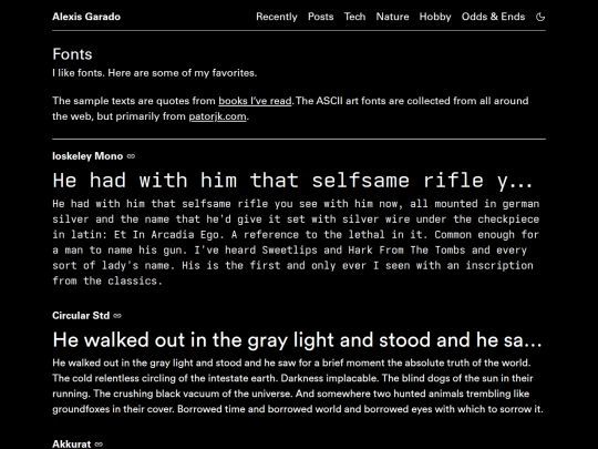 fonts screenshot