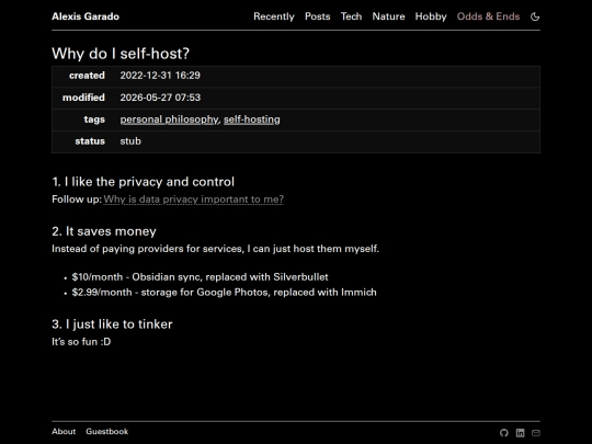 wiki/why-do-i-self-host screenshot