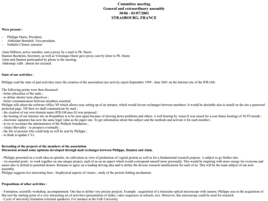 compte-rendu 010701 eng screenshot