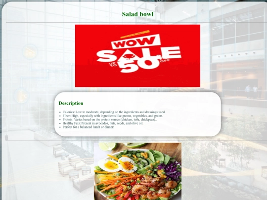 Hotel food order/Salad bowl screenshot