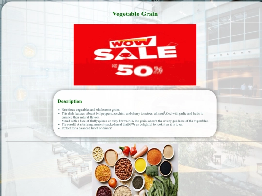 Hotel food order/vegetables screenshot