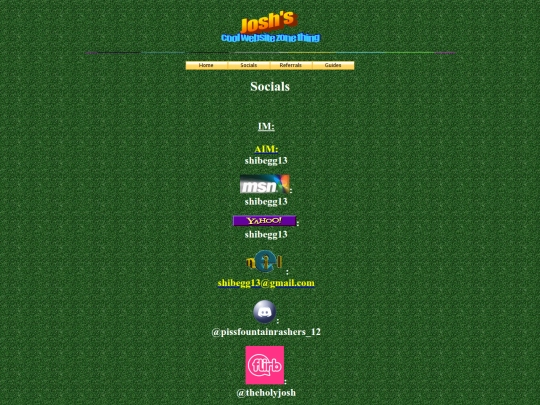 socials screenshot