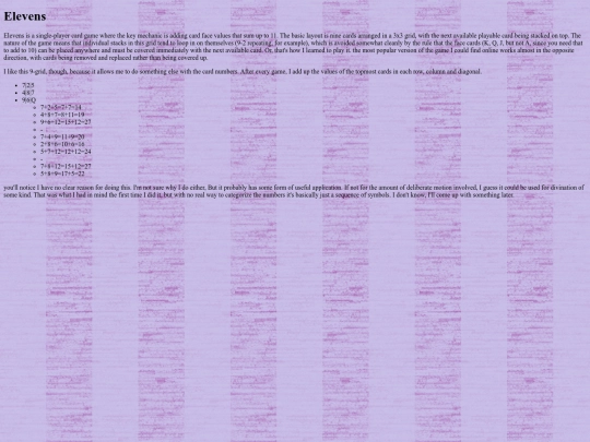 numbers/elevens screenshot