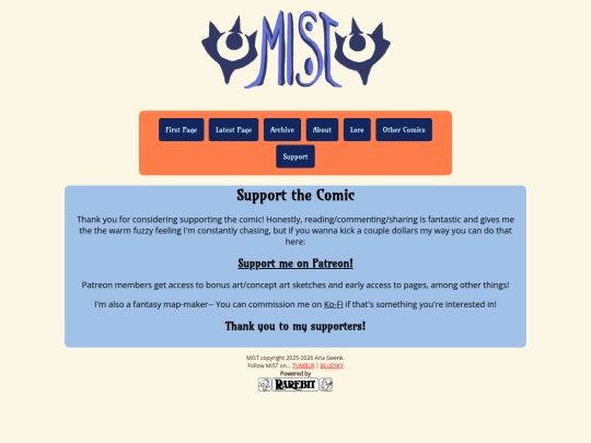 support screenshot