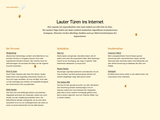 links screenshot