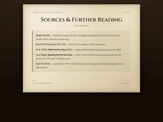 shanties/songs/leave-her-johnny-sources screenshot