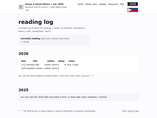 readinglog screenshot