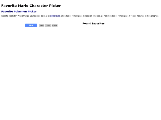 mario/Favorite Mario Character Picker screenshot