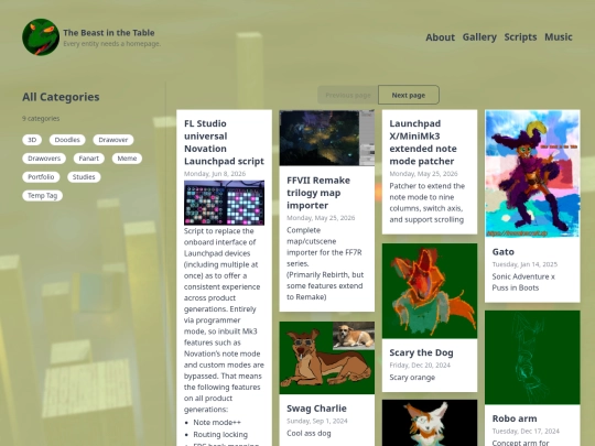 categories screenshot