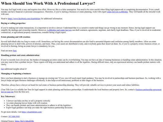 WhenShouldYouWorkWithAProfessionalLawyer screenshot