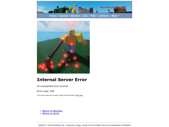 internal_server_error screenshot