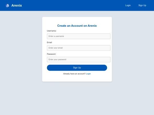 signup screenshot