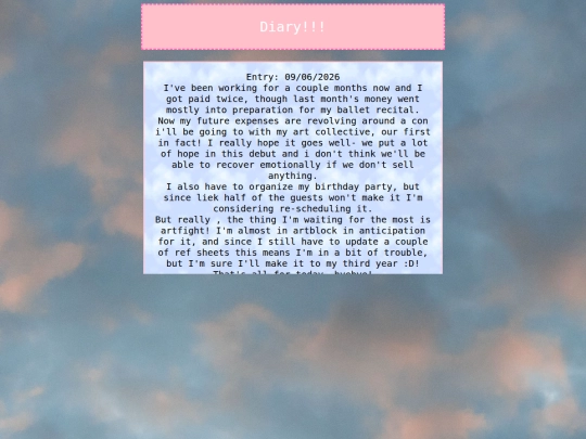diary screenshot