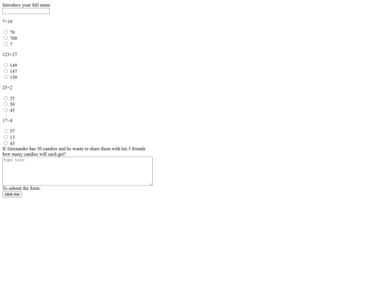 mathtest screenshot