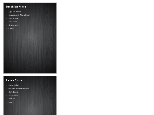 restaurantmenu screenshot