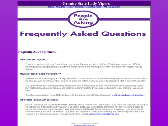 FAQ screenshot