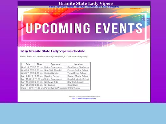 schedule screenshot