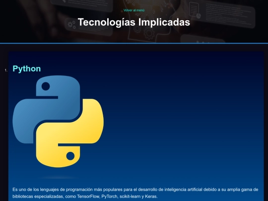 Tecnologías Implicadas screenshot