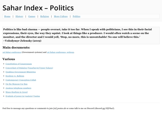 Sahar/Other/Politics screenshot