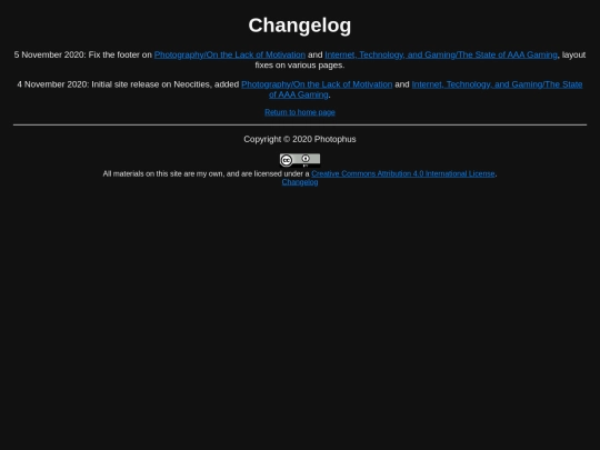 changelog screenshot