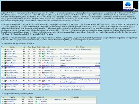 Proyecto/SerieA screenshot