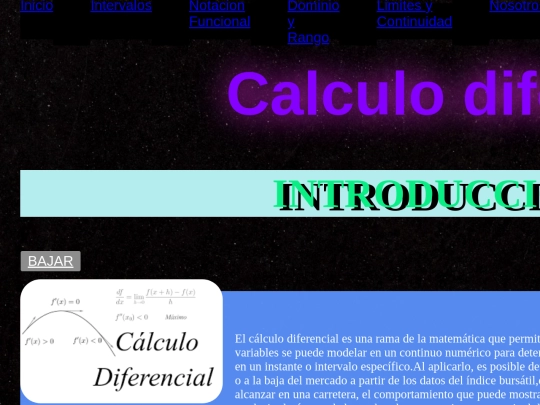 Menu screenshot