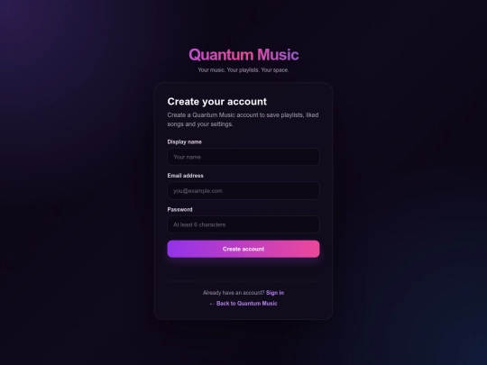 signup screenshot